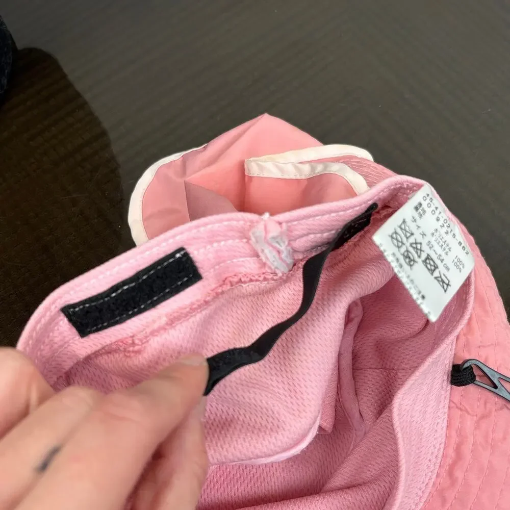 Beams Mini Bucket Hat Kid's Pink Strap Hat with Neck Cover